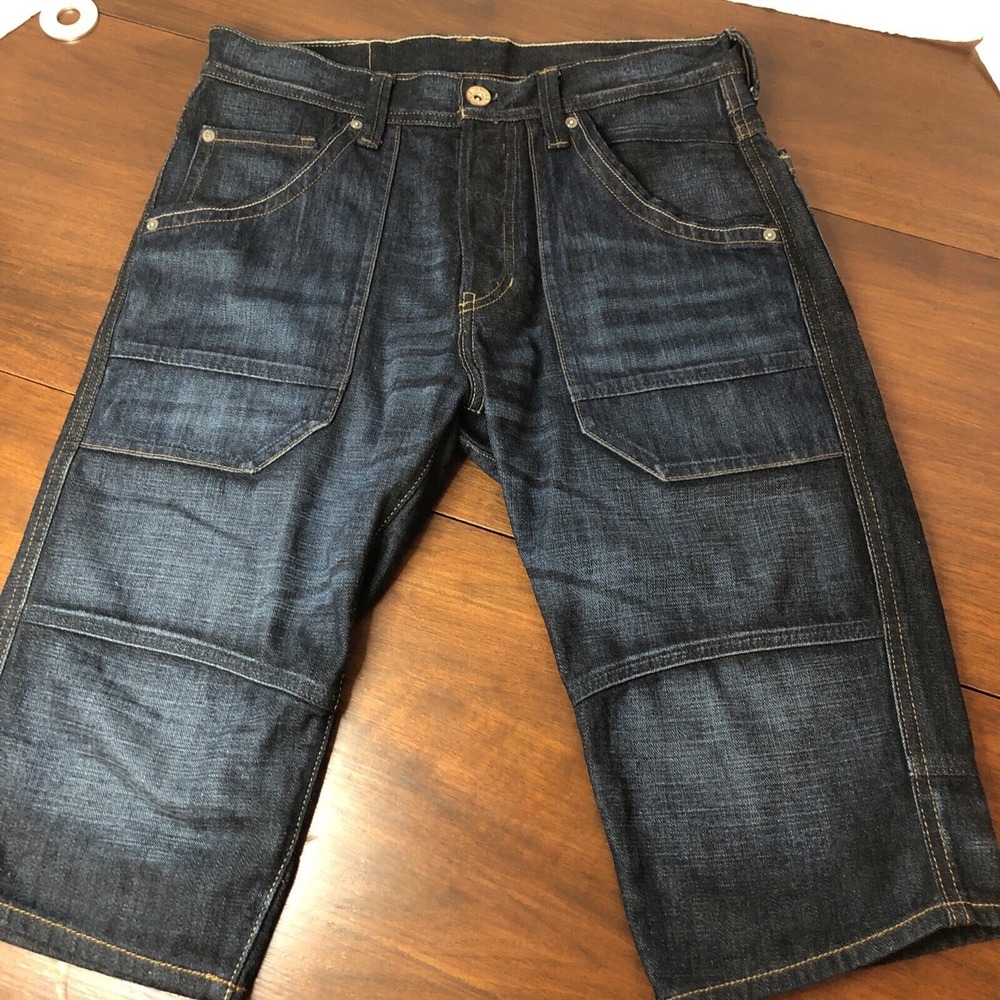 H&M Denim Drop Crotch Shorts Size 30 11" Inseam Skater Grunge